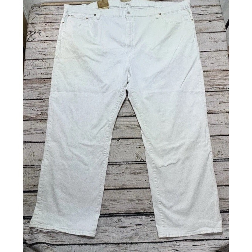 Polo Ralph Lauren Hampton White Jeans 54B 32 Relaxed Straight Big Tall *Flaw NEW